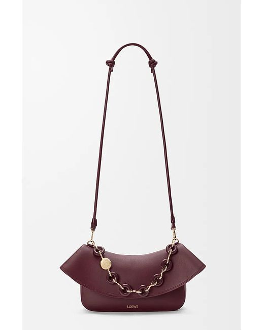 Loewe Purple Medium Leather Ola Shoulder Bag