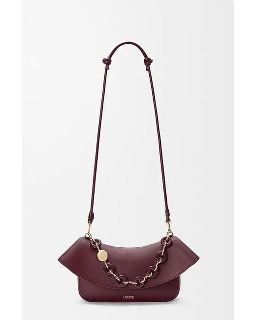Loewe Purple Medium Leather Ola Shoulder Bag