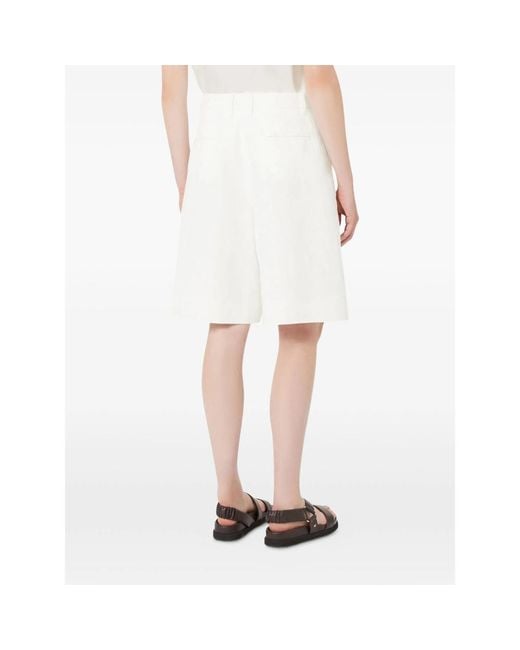 Max Mara White Wide Leg Shorts