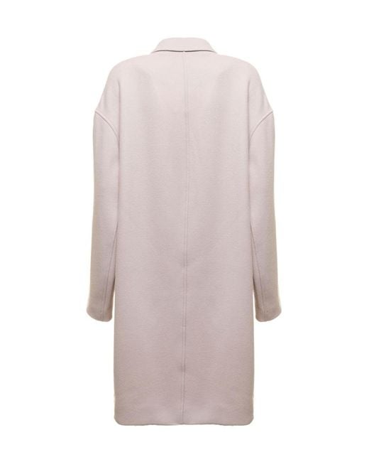 Isabel Marant White Double-Breasted Long-Sleeved Coat