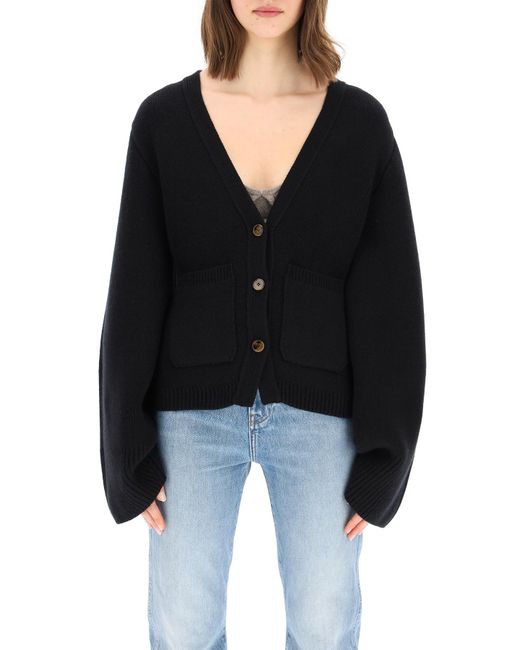 Khaite Black Scarlet Boxy Cardigan