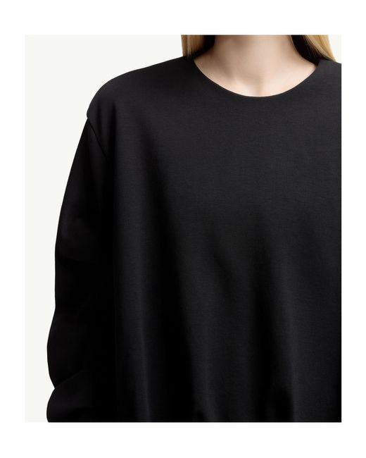 Moncler Black Pleated Crewneck Sweatshirt