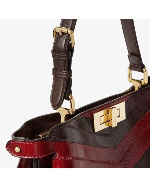 Fendi Red Peekaboo Soft Medium Tote Bag