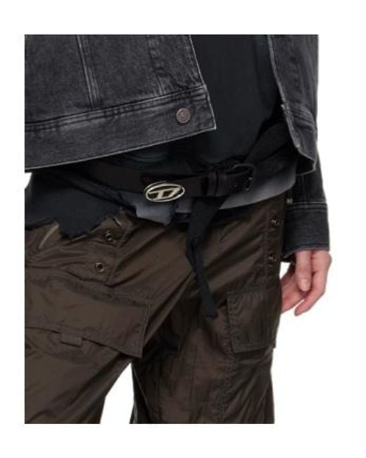 DIESEL White Logo Buckle Belt