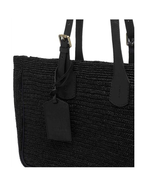 IBELIV Black Set Woven Tote Bag