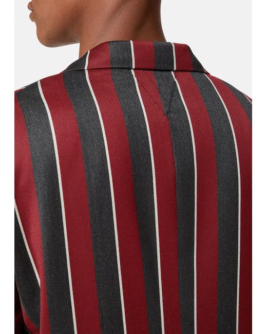 Versace Red Regimental Stripes-Print Single-Breasted Blazer for men