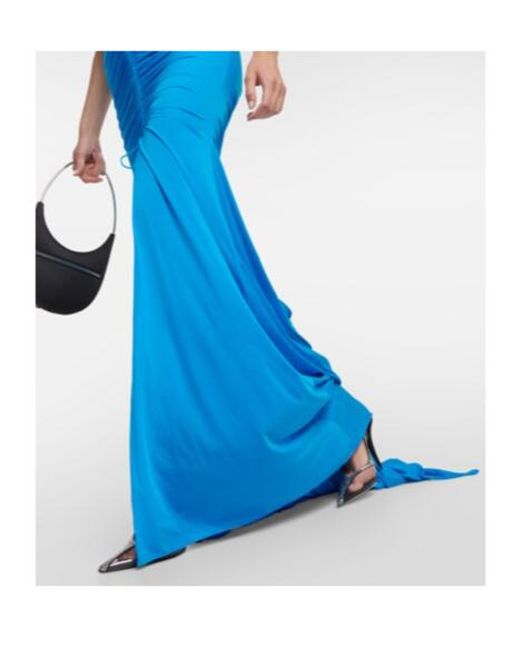 Alex Perry Blue Lark Ruched Gown