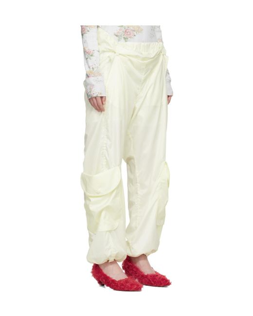 OPEN YY White Paperbag Waist Cargo Pants