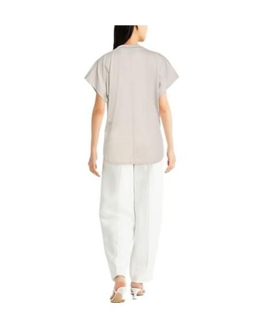 Brunello Cucinelli White Print Short Sleeve T-Shirt