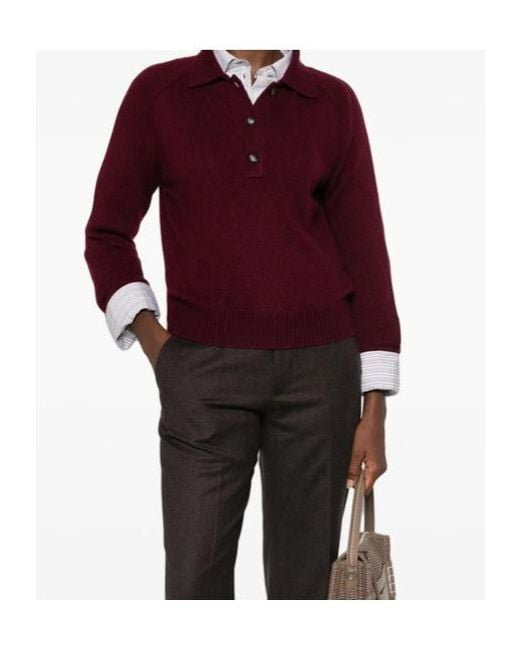 Allude Red Long-Sleeved Sweater