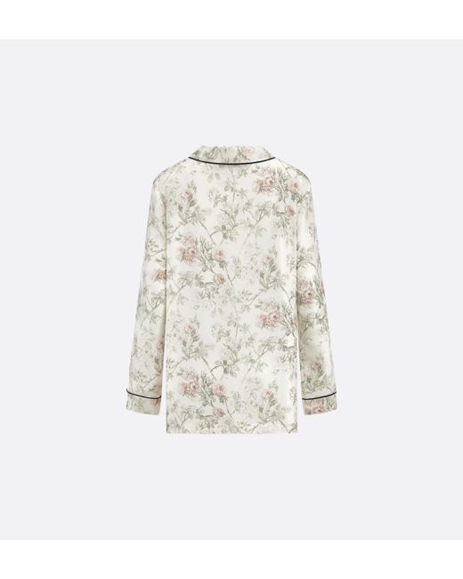 Dior White Floral Print Pajama Jacket