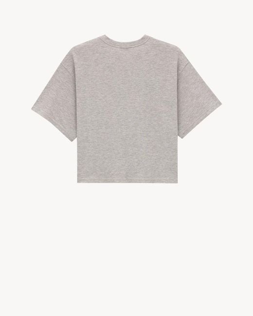 Saint Laurent Gray Cassandre Crewneck T-Shirt