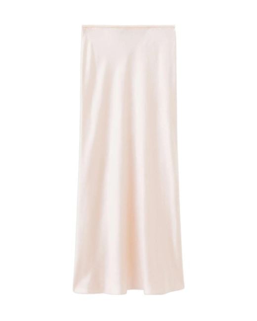 Joseph Pink Isaak Bias-Cut Silk Midi Skirt