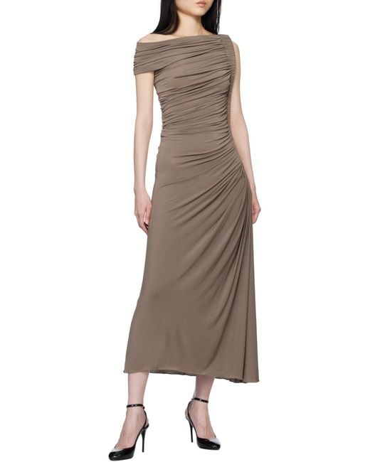 Alaïa Natural Draped Knit Dress