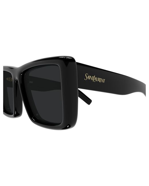 Saint Laurent Black Sl 900 Howl Rectangular Sunglasses