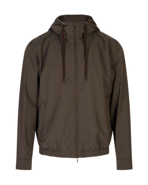 Peserico Brown Hooded Jacket for men