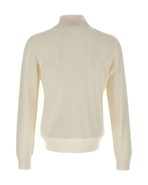 Gran Sasso White Long-Sleeved Turtleneck Sweater for men