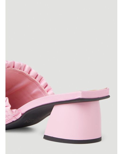 Ganni Pink Smock Kitten Heel Mules