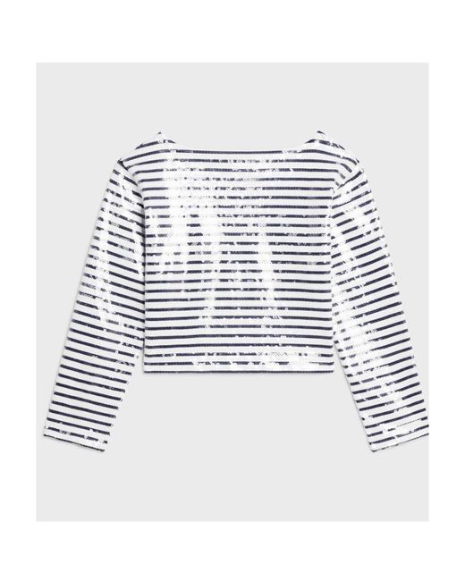 Céline White Embroidered Marinière