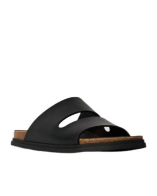 The Row Black Leather Band Sandals