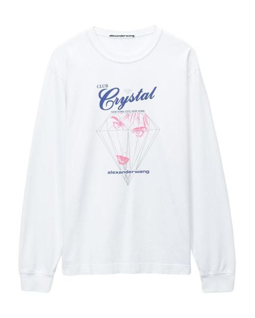 Alexander Wang White Long-Sleeved T-Shirt With Round Neck