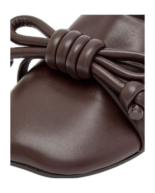 Loewe Brown Bowknot Leather Mules