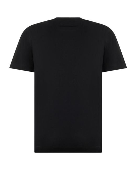 Zegna Black Logo Crew-Neck T-Shirt for men