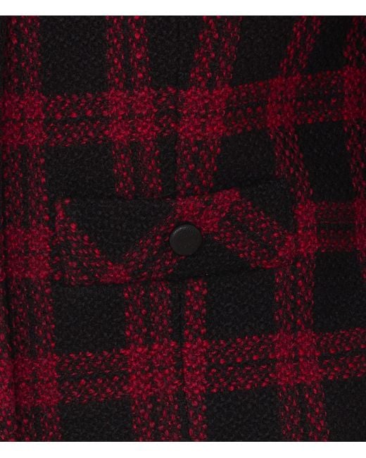 Pinko Red Checked Tweed Jacket