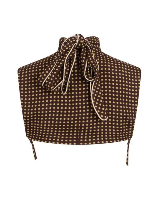 Philosophy Di Lorenzo Serafini Brown Polka-Dot Cropped Top