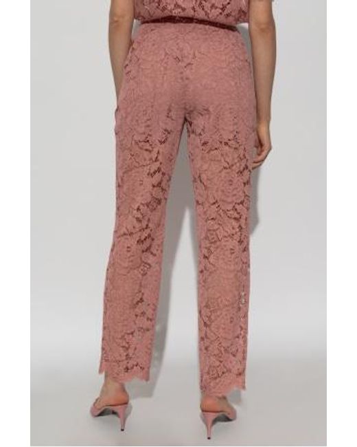 Dolce & Gabbana Floral Lace Tailored Pants