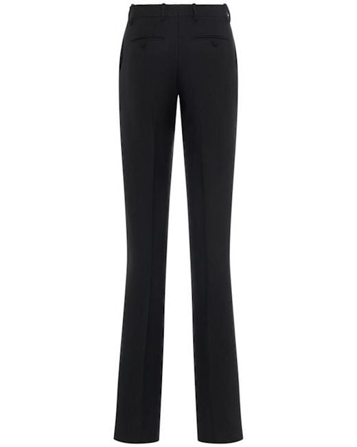 Tom Ford Black Virgin Wool Blend Twill Straight Pants