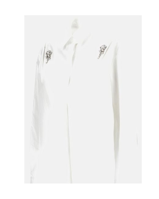 Simone Rocha White Cut-Out Detailed Shirt