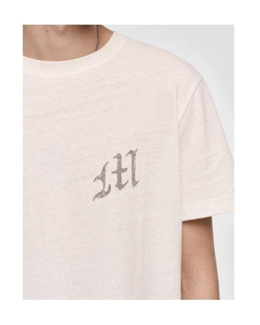 M I S B H V White Logo-Print T-Shirt for men
