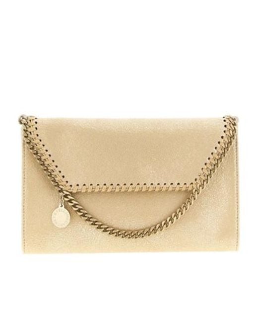 Stella McCartney Natural Falabella Logo Charm Crossbody Bag