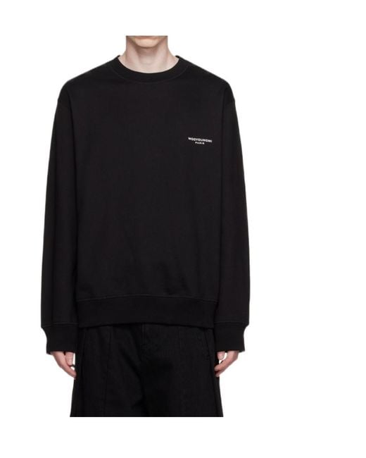 Wooyoungmi Black Round-Necked Sweater for men