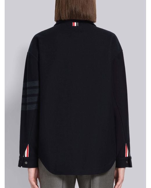 Thom Browne Blue Two-Tone 4-Bar Mini Dress