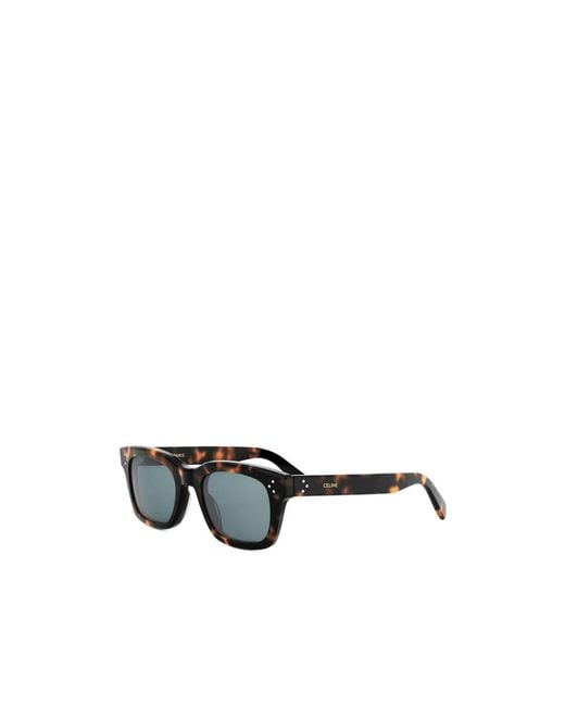 Céline Metallic 3 Dot Rectangle-Frame Sunglasses