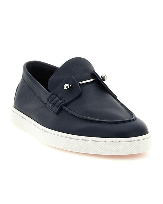 Christian Louboutin Blue Chambeliboat Slip-On Loafers for men