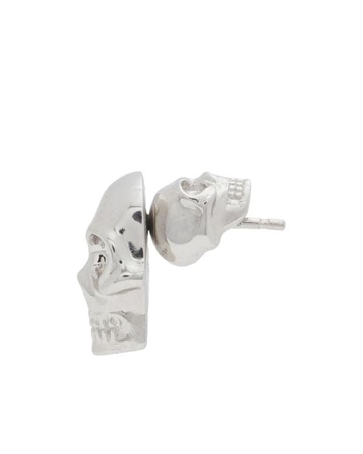 McQueen White Skull Stud Single Earring for men