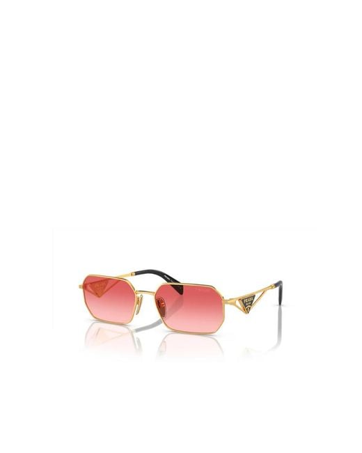 Prada Pink Eyewear Rectangular Frame Sunglasses