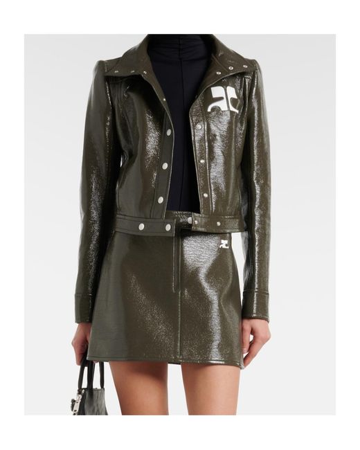 Courreges Black Cotton-Blend Vinyl Jacket