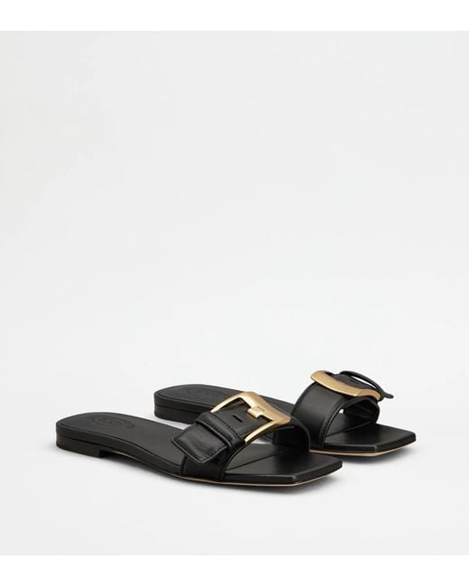 Tod's Multicolor Square-Toe Flat Sandals
