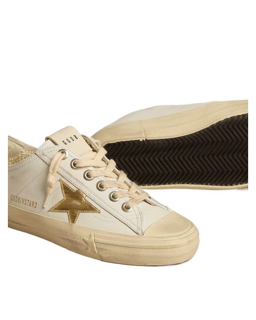 Golden Goose Deluxe Brand Natural V-Star 2 Lace-Up Sneakers