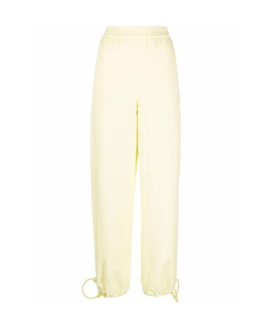 Stella McCartney White Straight Leg Drawstring Cuff Joggers