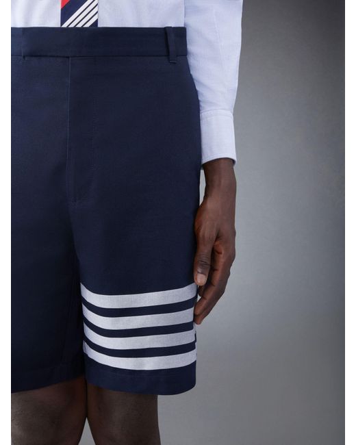 Thom Browne Blue 4 Bar-Stripe Shorts for men