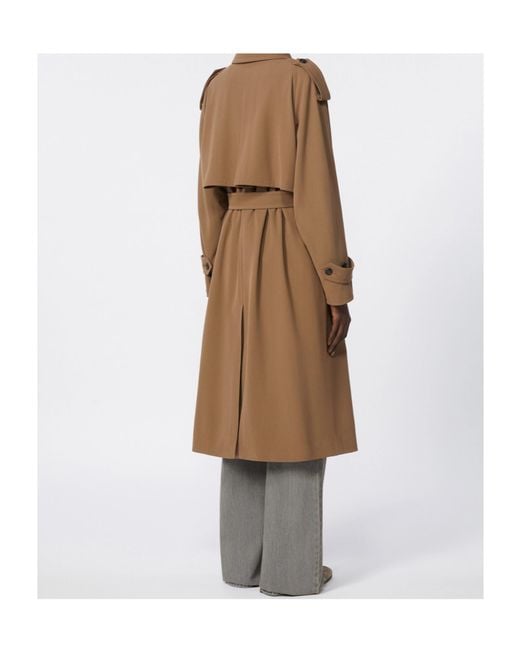 Max Mara Brown Virgin Wool Trench Coat