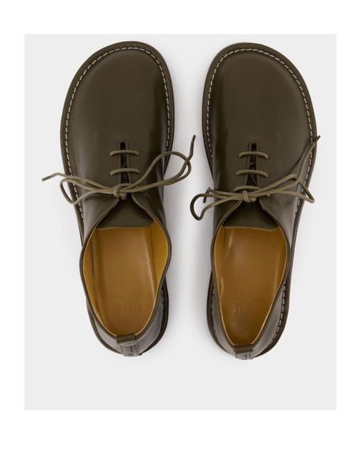 AMI Brown Round Toe Lace-Up Shoes for men