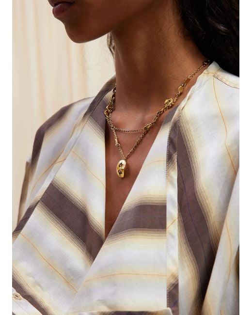 Lemaire Metallic Estampe Pendant Necklace
