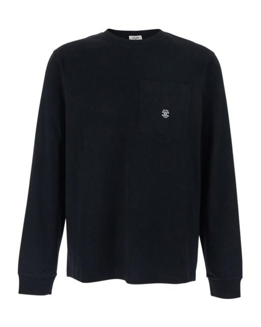 Céline Blue Long-Sleeved T-Shirt for men