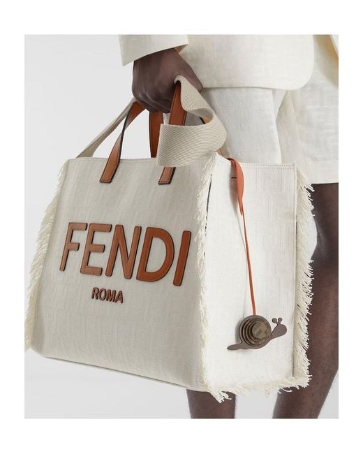Fendi White Leather Charm for men